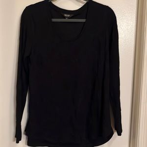 Textured black long sleeve top